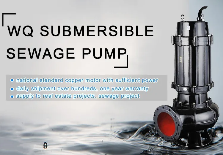 Wq Wearable Centrifugal Submersible Lake Water Sewage Pump Price List