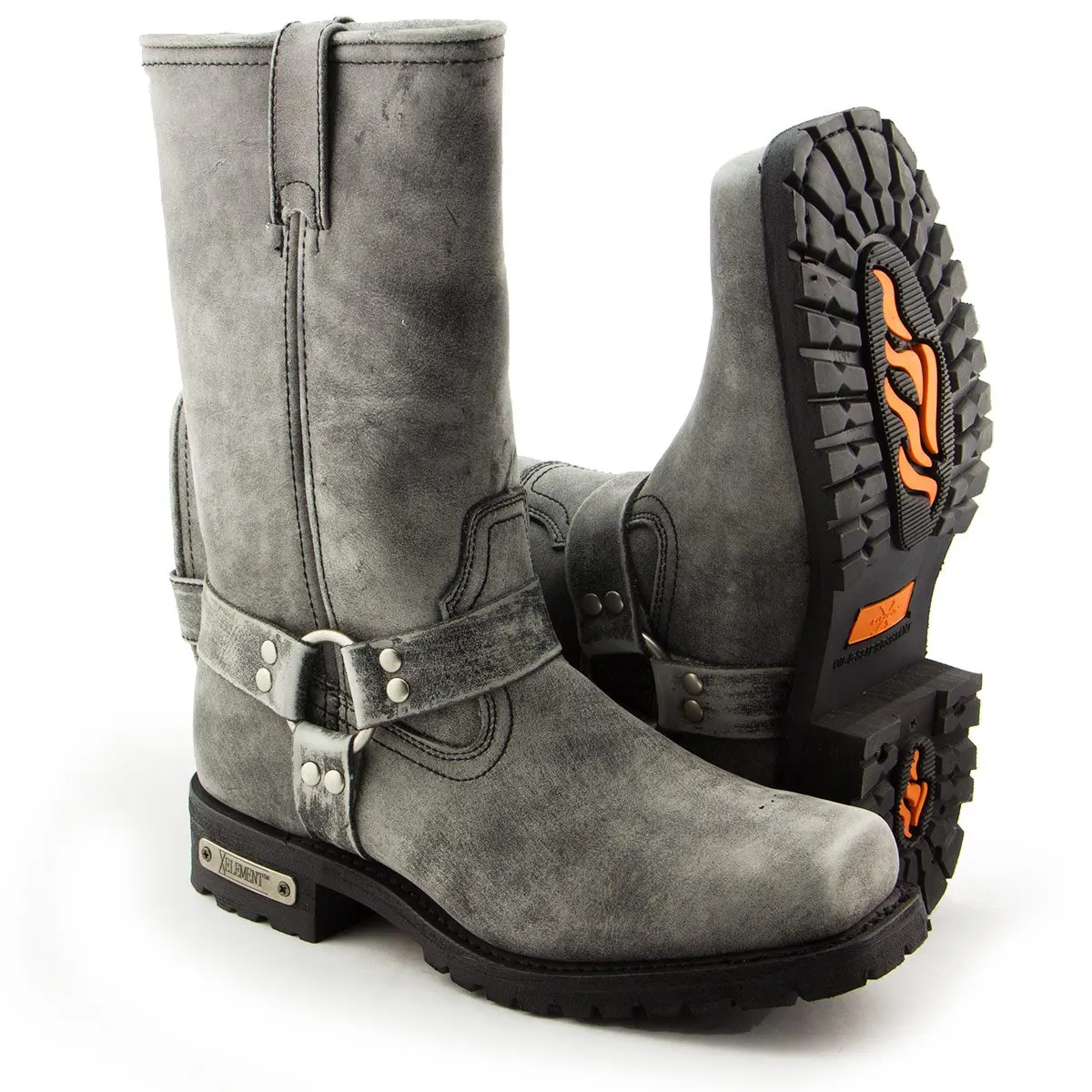 stone washed leather boots