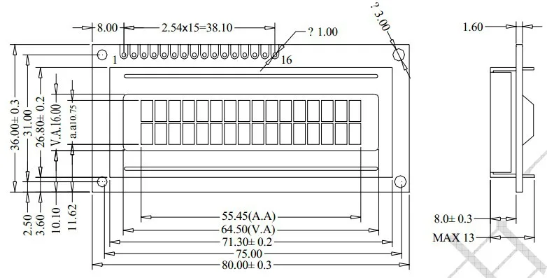 16x2 Lcd Display Module Pinout Features Description 52 Off 6334