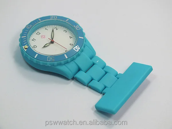 Blue color soft touch japan movt plastic geneva nurse watch