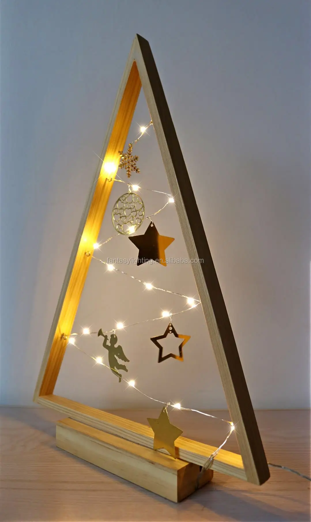 luz led de arbol triangular de madera luz de navidad micro luz con angel estrella copo de nieve lampara de mesa con corazon lampara de noche