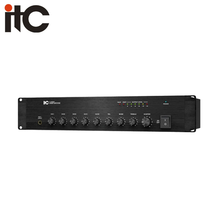 Itc 240w Professional Desktop Amplifier Audio Pubic Address Bgm 100v 70v Power Mixer Amplifier