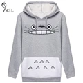 2016 Spring and Autumn Totoro Sweatshirts Women Hoodies Suit Cartoon Print Patchwork Pullover with Pockets