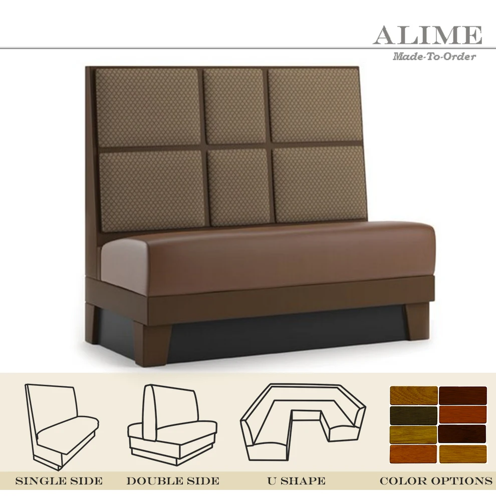 Alime Abt014 Custom Modern Cafe Solid Wood Fabric Booth 