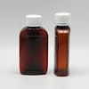free sample Air tight high quality free samples oblate new design 100ML PET amber oral liquid plastic bottle with secure cap