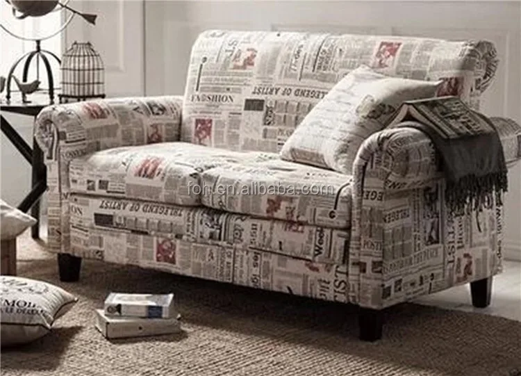 newspaper print sofa bed