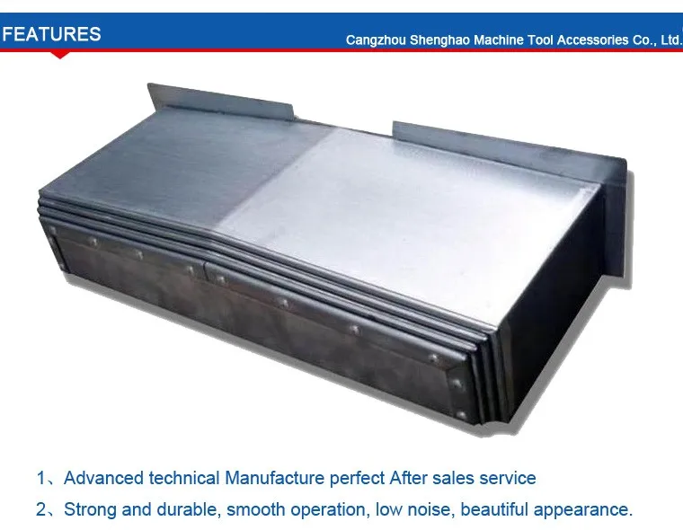steel plate telescopic bellow cover,protective bellow covers for cnc machine by Judy Hao