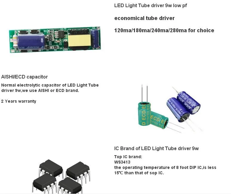 2.5kv Led Tube Light Driver Skd Cad Led Tube Lamp 18w 240ma 280ma T8 T5