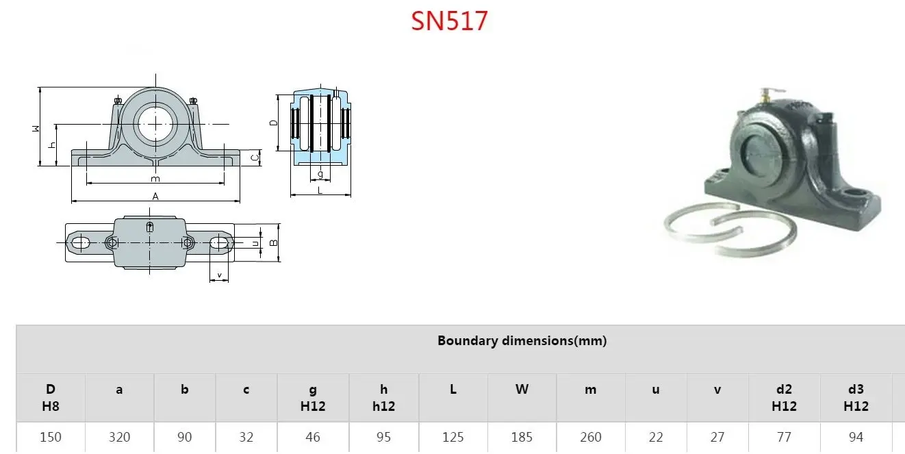 NTN SN Series Plummer Block SN517 NTN SN517L1Z2, View NTN SN Series