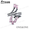 Latest Simple Fancy Ladies Gold Finger Glass Stone Ring For Women