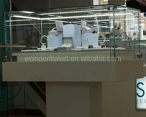 Rotary Round Jewelry Showcase Lighting - LED Display Case