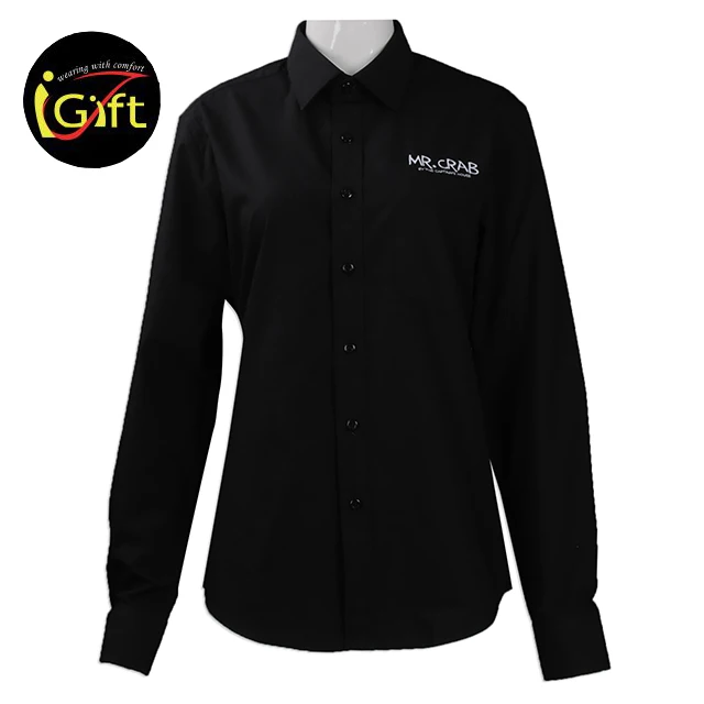 camisa manga larga negra hombre