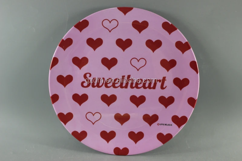 Sweet Heart Plastic Dinner Plaste Melamine Loving Heart Dishes