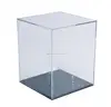 Luxury Clear Cube Acrylic Display Case with Gray Bottom