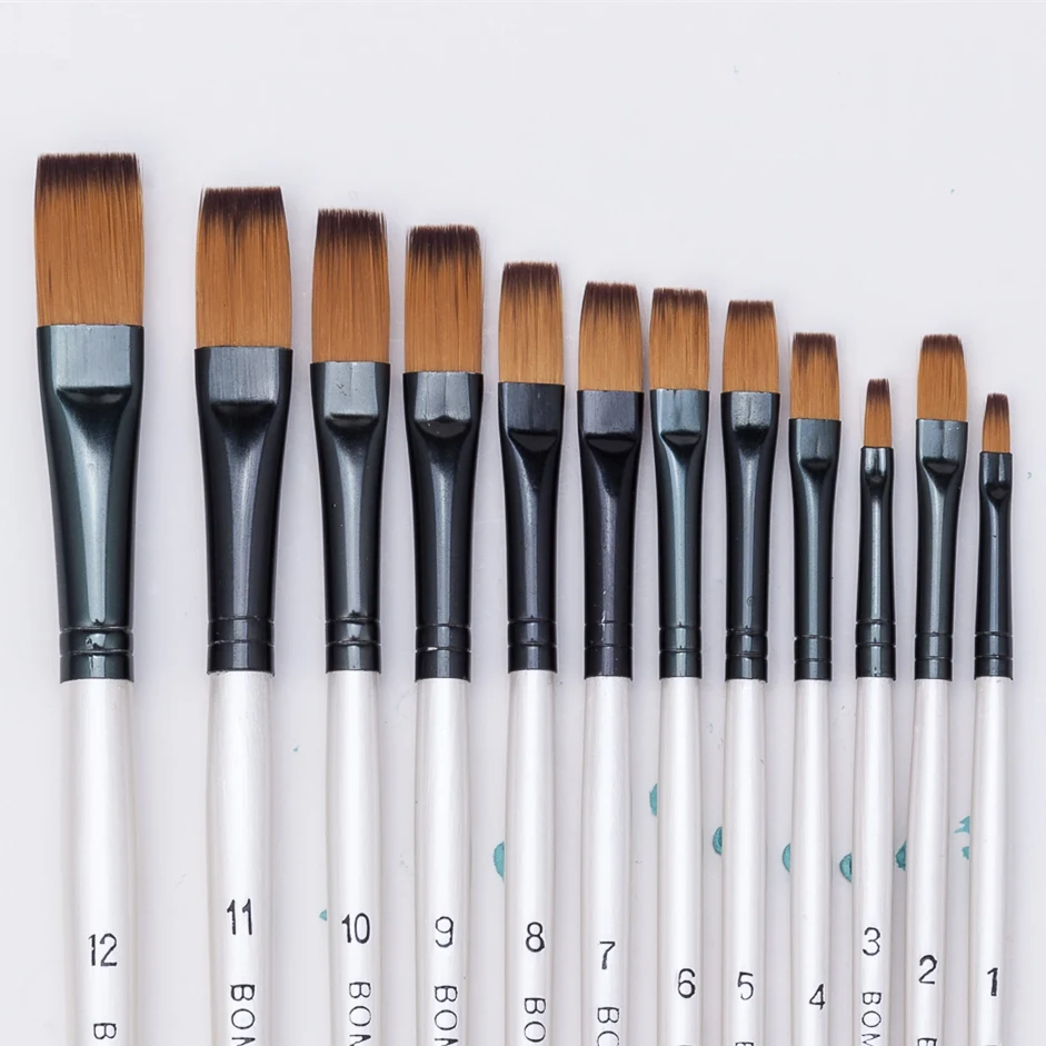 Bomeijia High Quality A7001-7004 12pcs Artist Paint Brush Set For ...