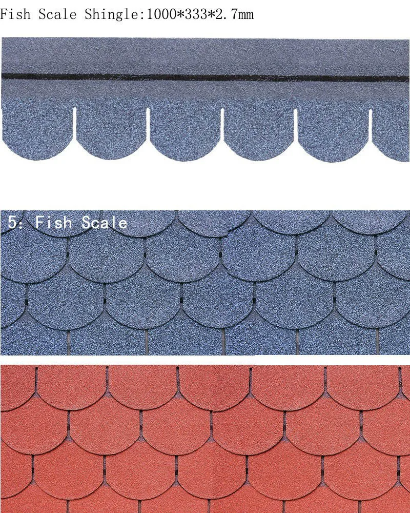 Fiberglass Red Fish-scale Asphalt Shingle,Architectural Roof Tiles