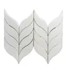 leaf pattern marble waterjet mosaic tile for background wall