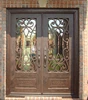 2016 Tuscan style Iron door with glass windows with beautiful scroll works made in China popular in American