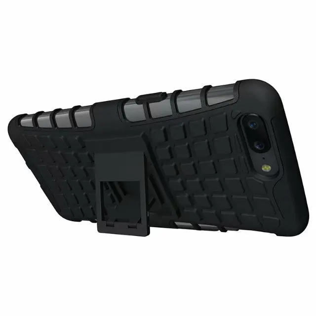 shockproof TPU+PC 2in1 tire pattern bracket cover phone case For 1+5 1+6