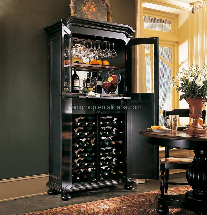 French Style Refrigerated Wine Cabinet Wine Cabinet Furniture For