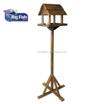 Traditional Premium Fir Wooden Bird Table With Built In Feeder