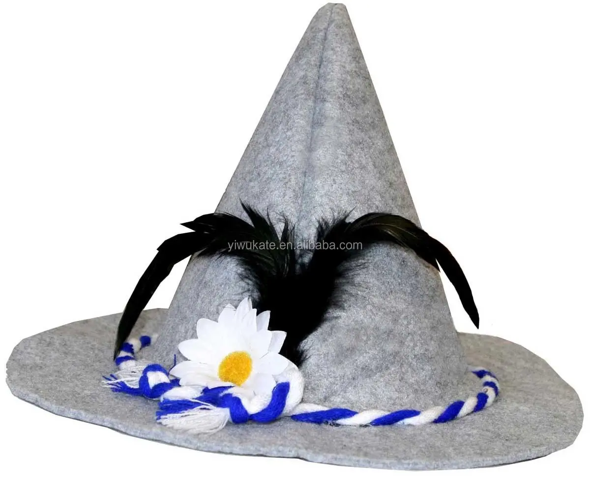 Carnival Hat Felt Bavarian Hat with Flower Party