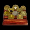 Red Stain wood Military Challenge Coin Holder-Sugar Pine