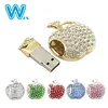 Hotselling jewelry apple shape usb flash drive jewelry gifts 32gb bulk usb flash disk