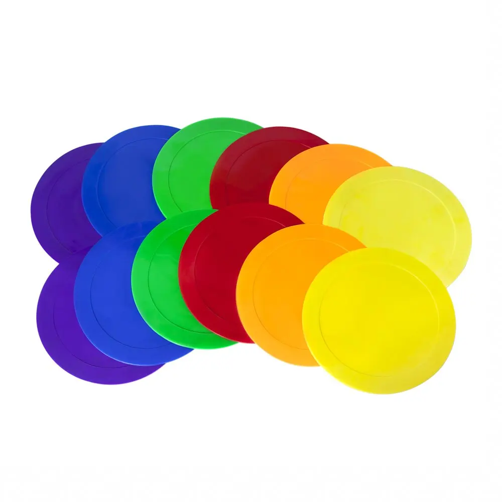Pack of 12 Durable Non-slip PVC Spot Markers 9/" for Drills and Training