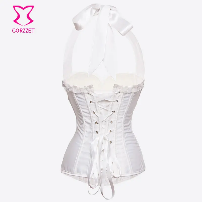 Corzzet Women's Shapers Victorian White Satin Corsets And Bustiers With ...