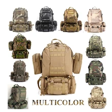 Solid Nylon wearproof Outdoor Sport Climbing Camping Hiking combined Trekking Molle travel Bags Military Tactical Backpack 60L