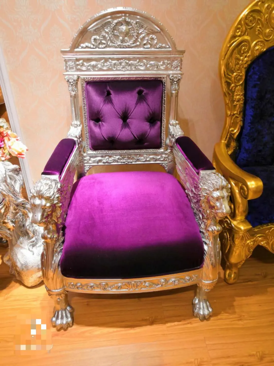 commercial furniture hotel chair italian classical gold or silver king throne wedding chair