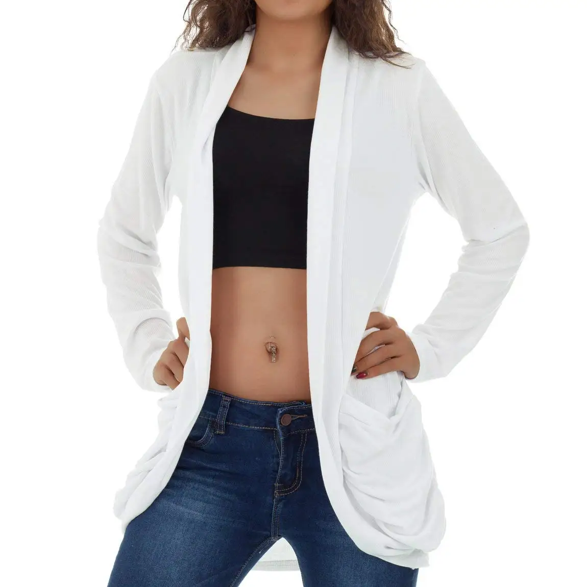 Mafulus Womens Cardigans Lightweight Long Sleeve Open Front Draped Casual Cardigan Sweater