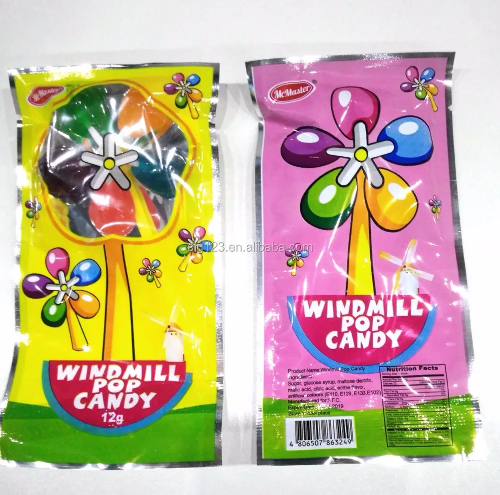 12g fancy windmill lollipop pop candy hard candy