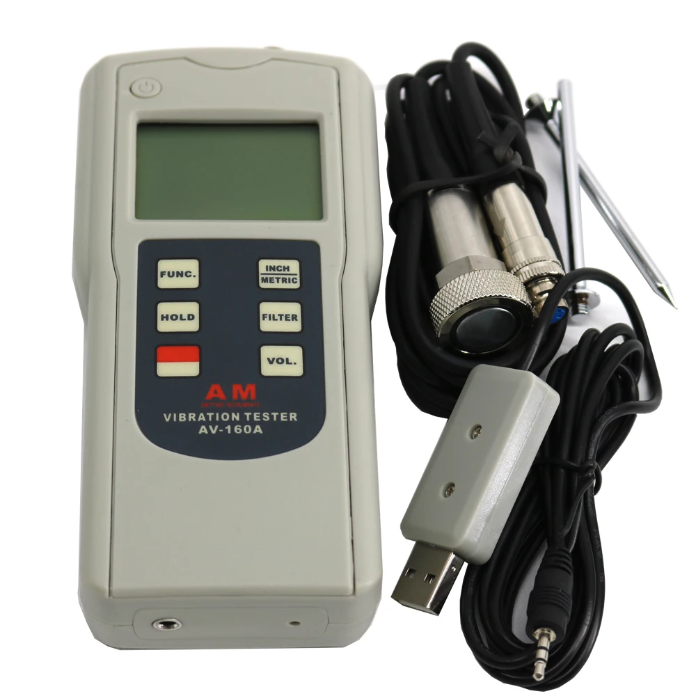 AV160A Vibration Tester Portable Vibration Meter Speed Range 0.1400