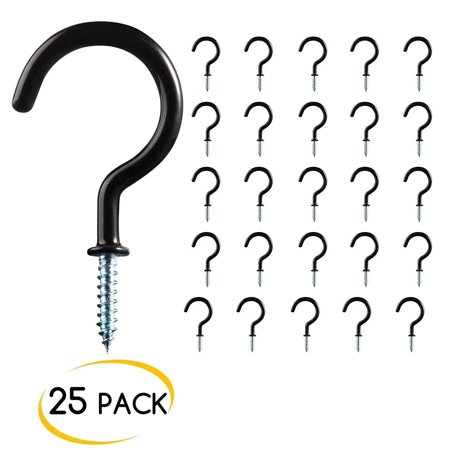 Buy 25-Pack Cup Hook, 2-3/4" Vinyl Coated Screw-In Ceiling ...