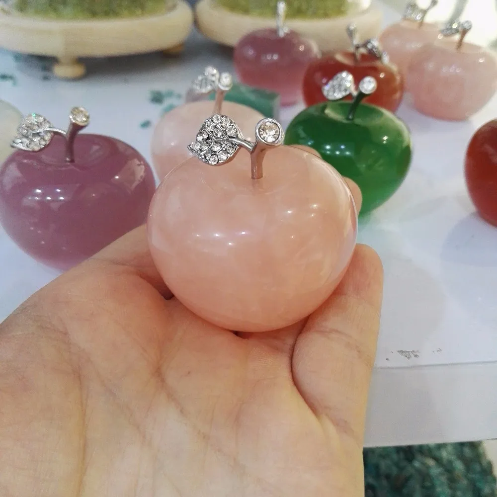 Integrity Sell A Lot Of Beautiful Rose Quartz Crystal Apple Ornaments A