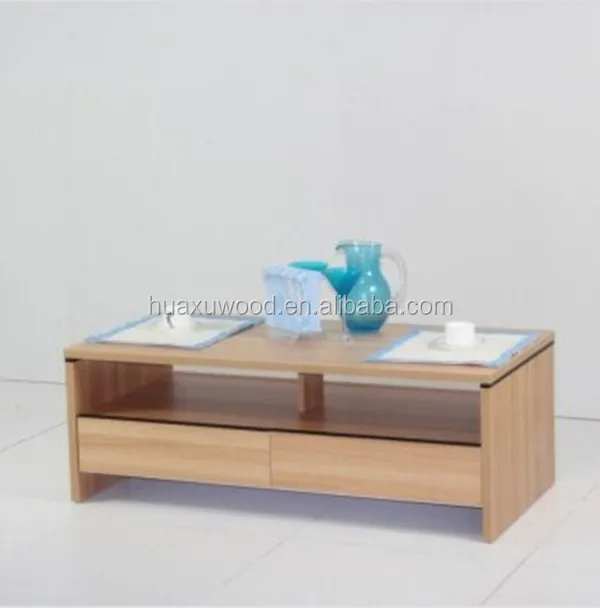 Hx Mz971 Glass Top Two Drawer Wooden Coffee Table Style Europe