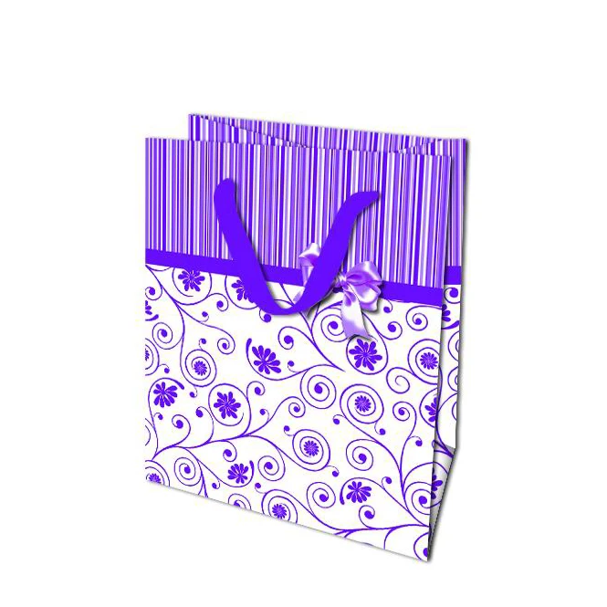 Wholesale Eco-friendly Custom Print Tote Carrier Paper Gift Bag For Baby Shower, Wedding Gift Bag