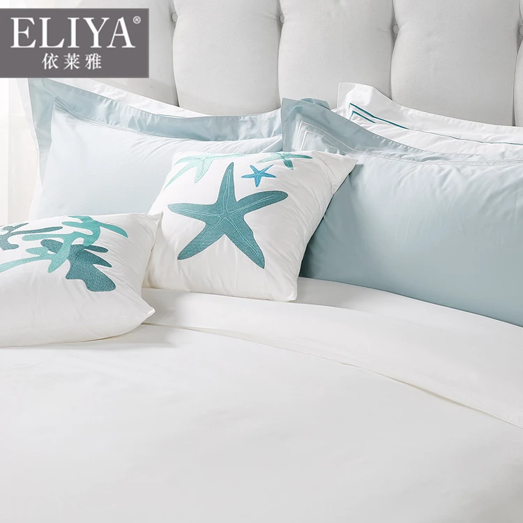 Luxury 5 Star Queen King Plain White Hilton Hotel Bedding Set Egyptian ...