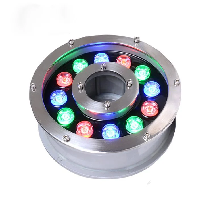 12W Ring And Round Shape Pool RGB Color Fountain Led Light DMX Submersible Fountain Led Light