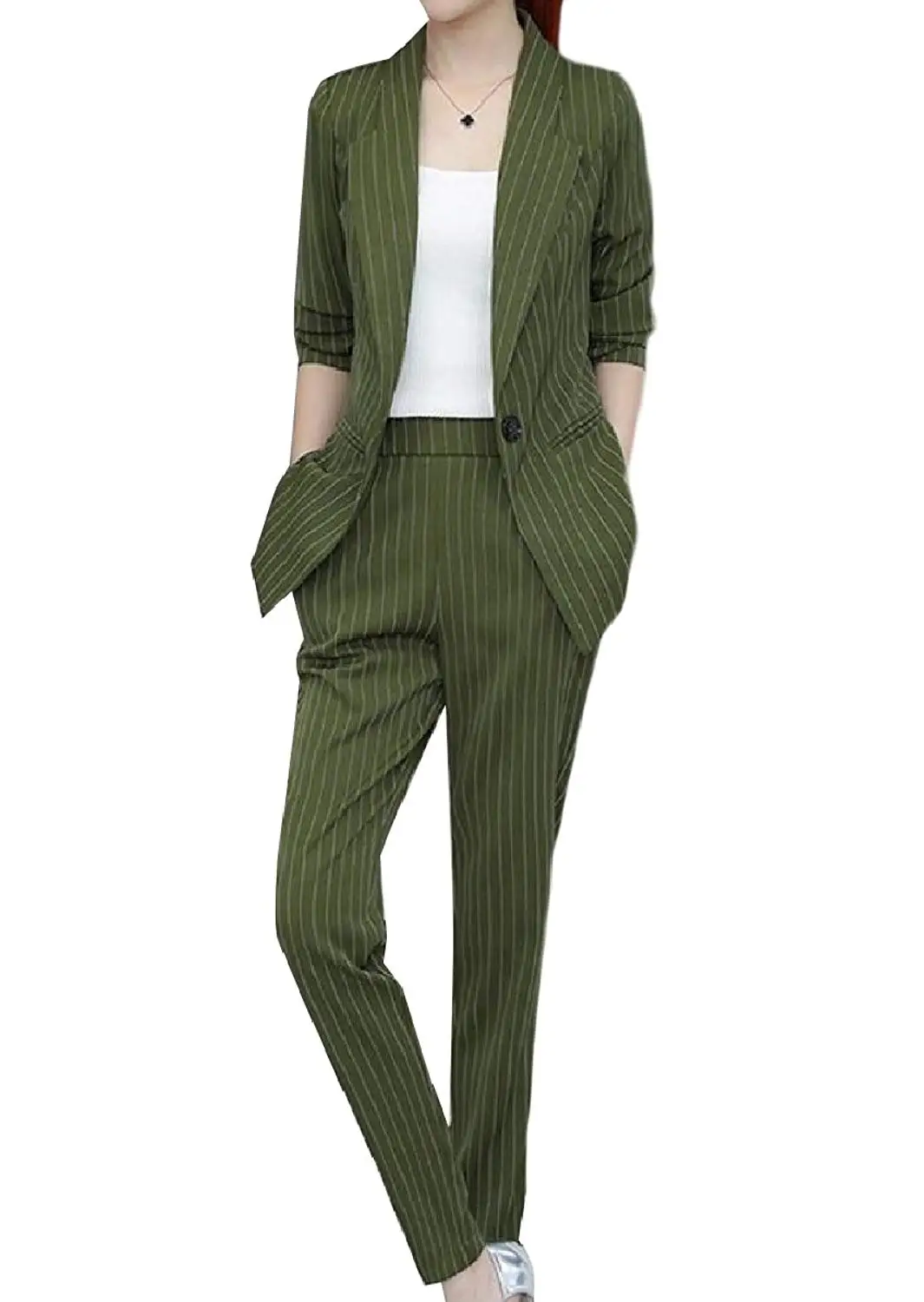 pinstriped suits for women