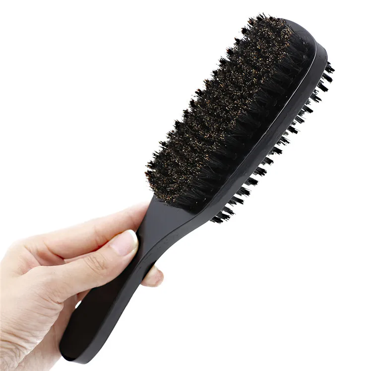 Double Sided Design Black Wood Boar Bristle Nylon Hair Brush Teasing
