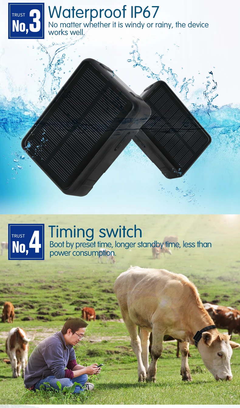 New Products Battery Operated GPS Tracking Pet animal Solar Powered Cow GPS Tracker