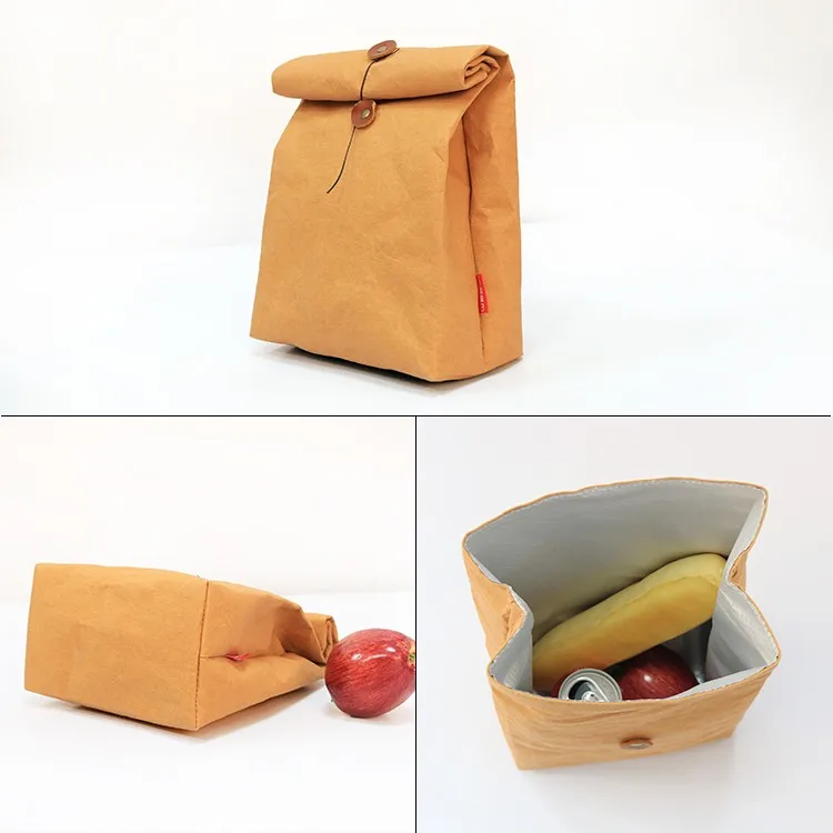 brown paper tyvek insulated lunch bag