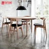 Music cafe restaurant furniture vintage indoor teak wood dining chairs