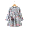 YY10041G 2018 Autumn new design bulk wholesale girls clothing fancy floral dress for kids