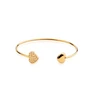 Gold Stainless Steel Silver Open Heart Cuff Bracelet Diamond Large Heart Cuff
