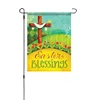 Hot selling outdoor advertising garden flag with 3 parts metal pole