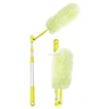 Flexible Bendable Large Microfiber Head Duster Includes Lightweight Telescopic Pole Microfiber Duster with Extension Pole